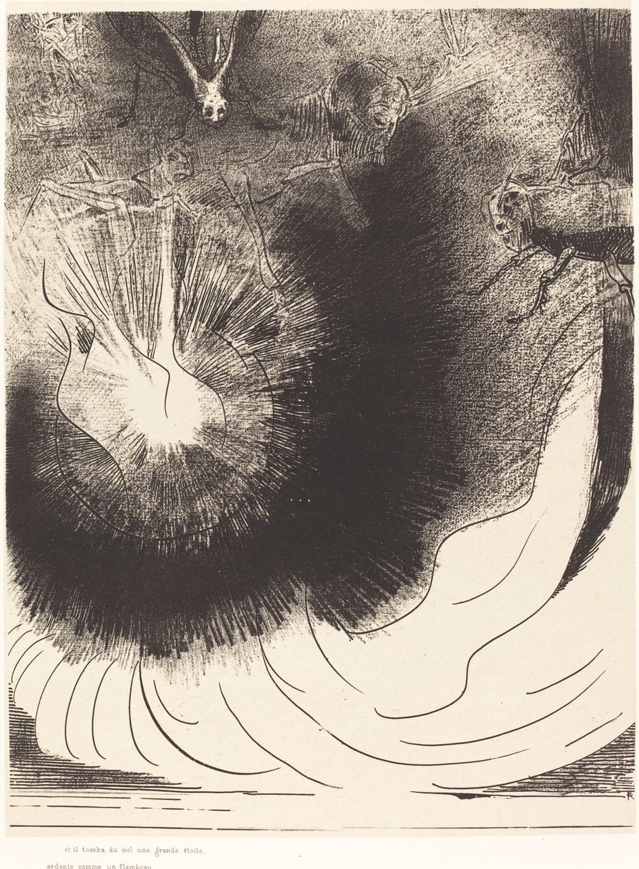 Et il tombe du ciel une grande etoile ardente (És lehullott egy nagy csillag az égről, amely úgy égett, mint egy lámpa) alkotó: Odilon Redon