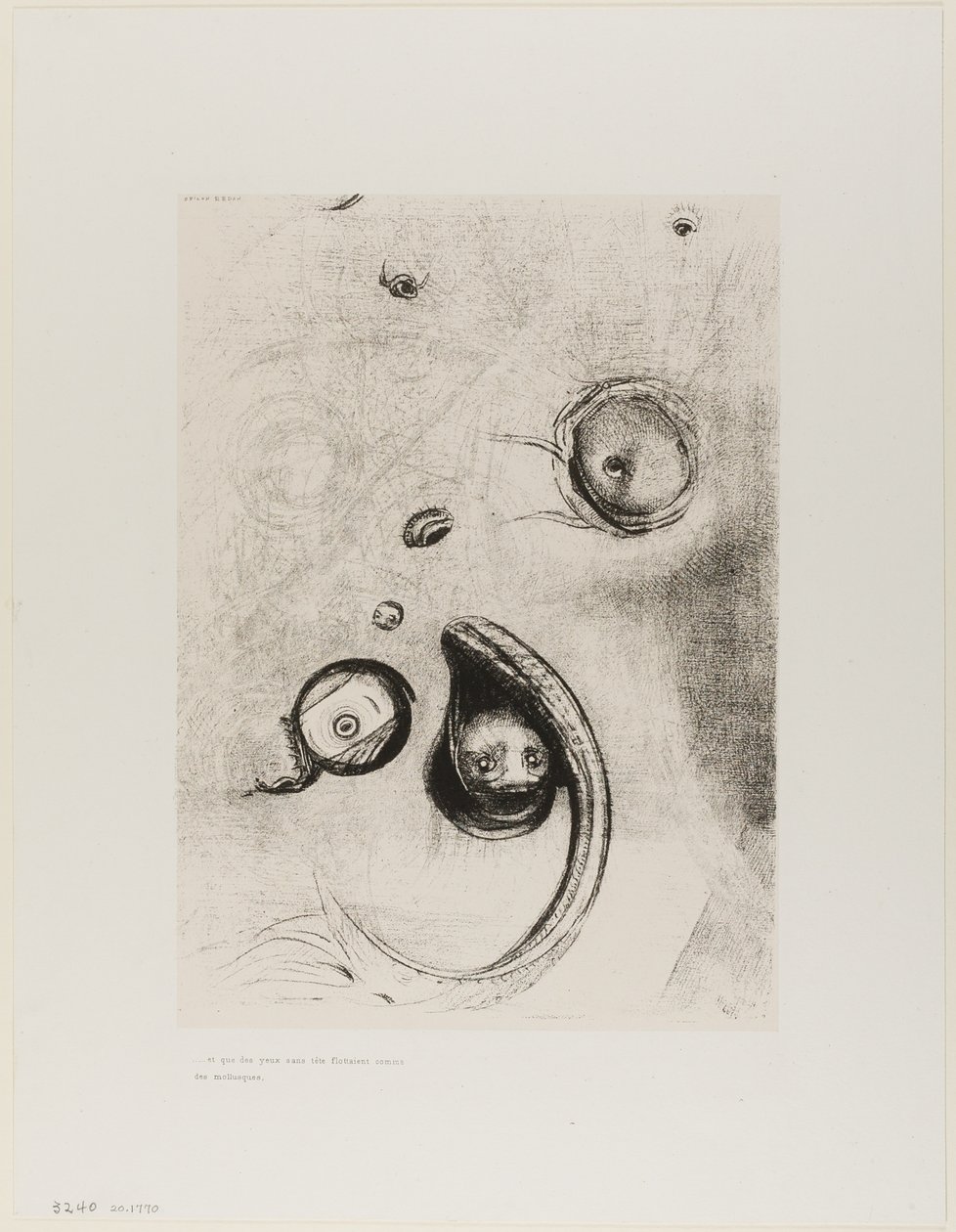 És fejetlen szemek lebegtek, mint a puhatestűek, a Tentation de St. Antoine XIII. táblája alkotó: Odilon Redon