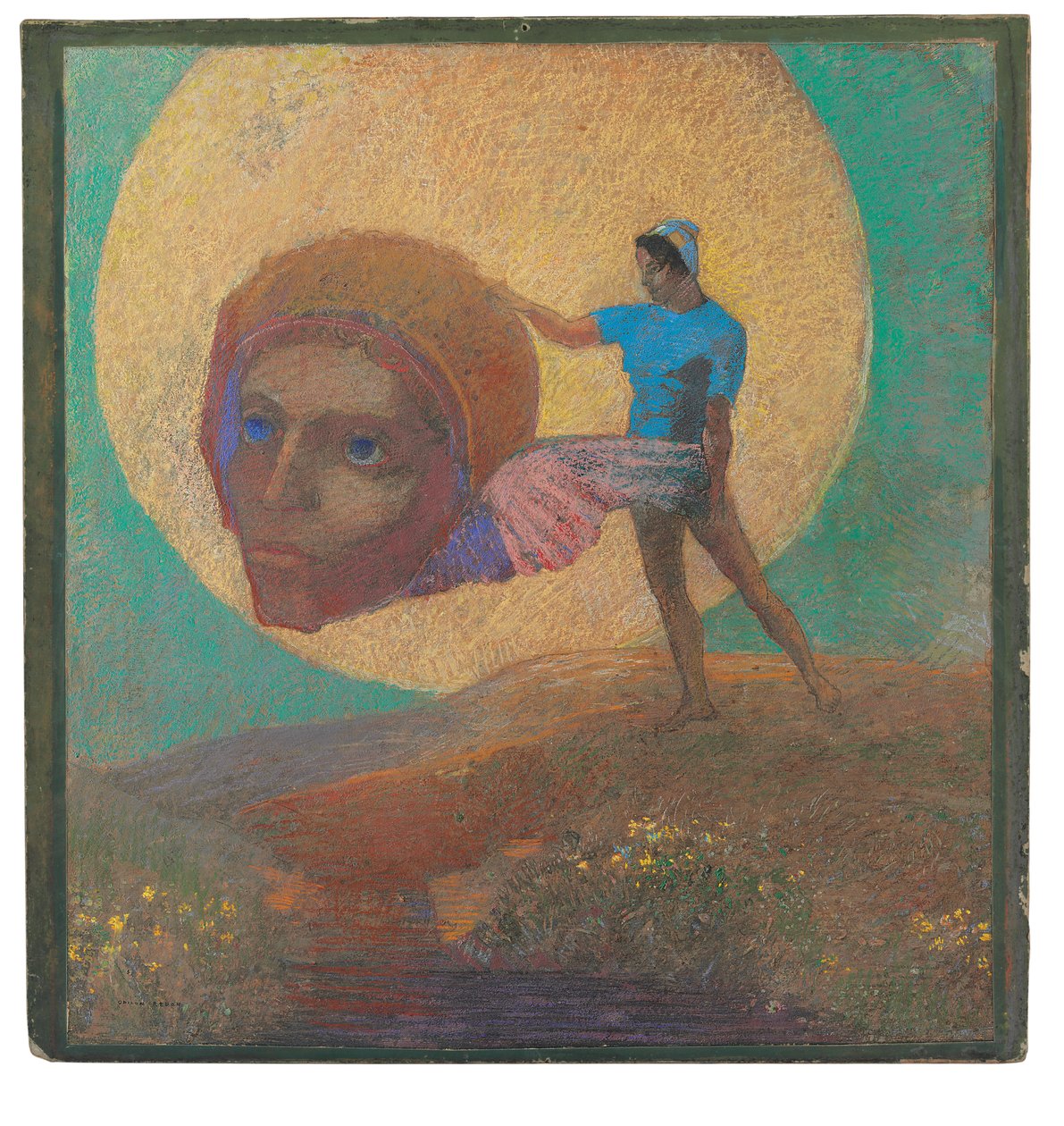 Szárnyas fejű figura (Ikarusz bukása) alkotó: Odilon Redon