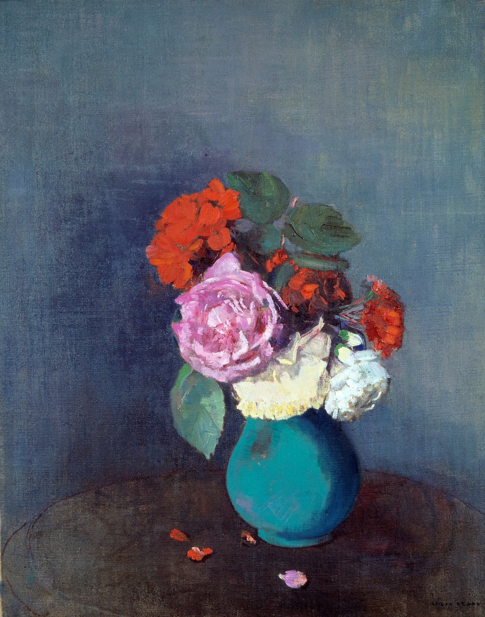 Virágok Csokor szegfű. Odilon Redon (1840-1916) festménye 1900 V. 0,46x0,38 m Lyon, Musee des Beaux Arts - Virágok - Szegfű csokor. Odilon Redon (1840-1916) festménye alkotó: Odilon Redon