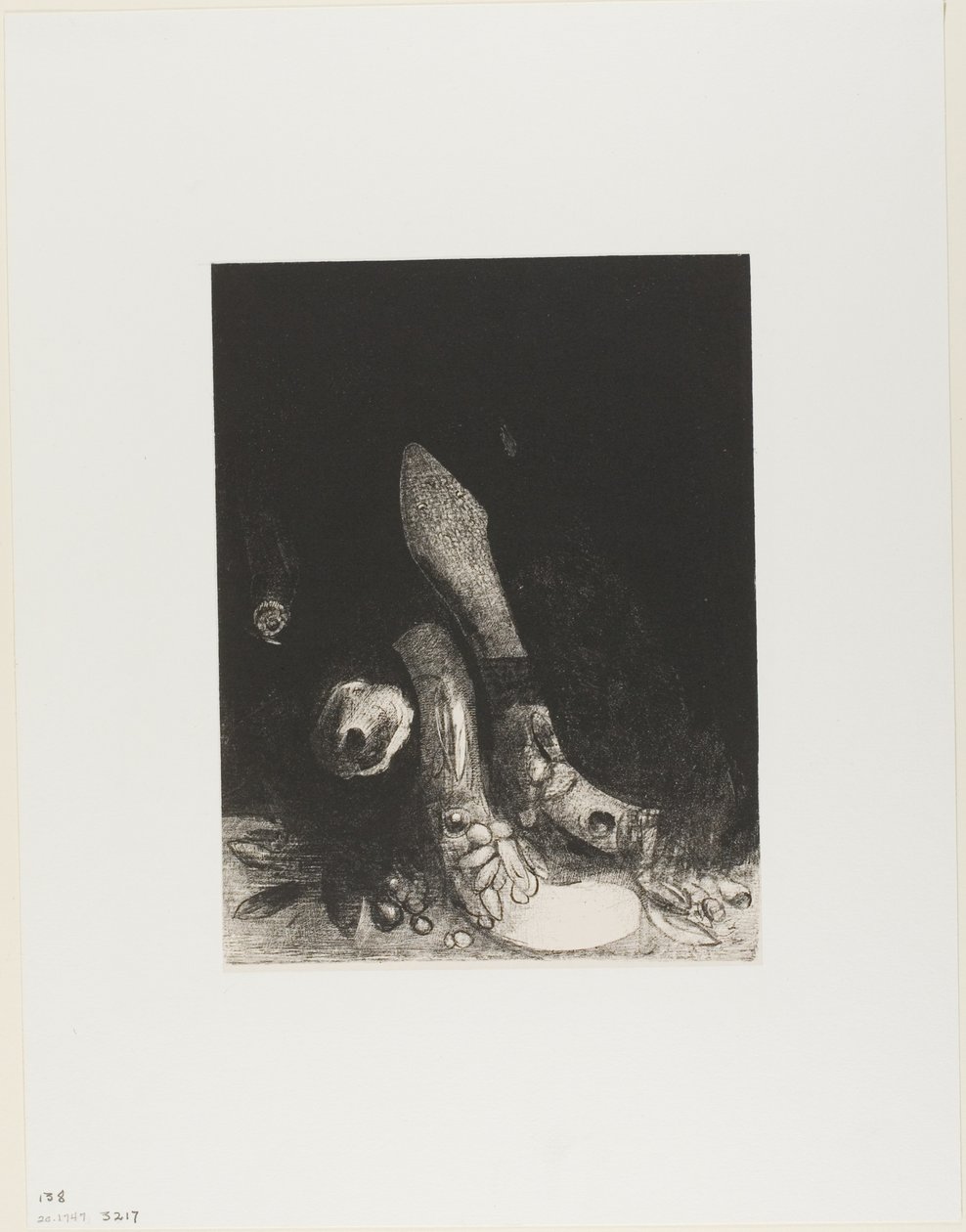 Lehullanak a virágok, és megjelenik egy Python feje, 24/5. tábla alkotó: Odilon Redon