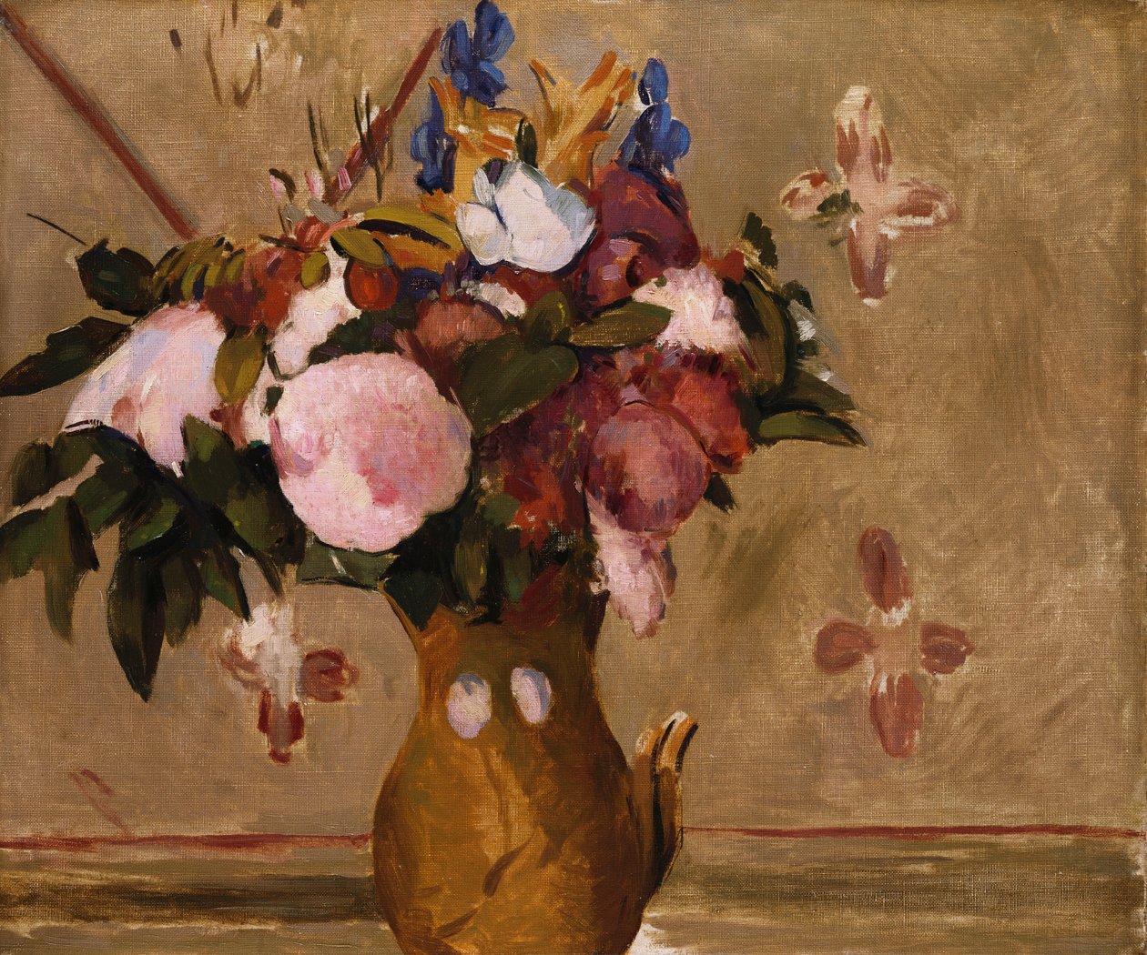 Virágok vázában, másolat Cezanne festménye után, 1886 körül alkotó: Odilon Redon