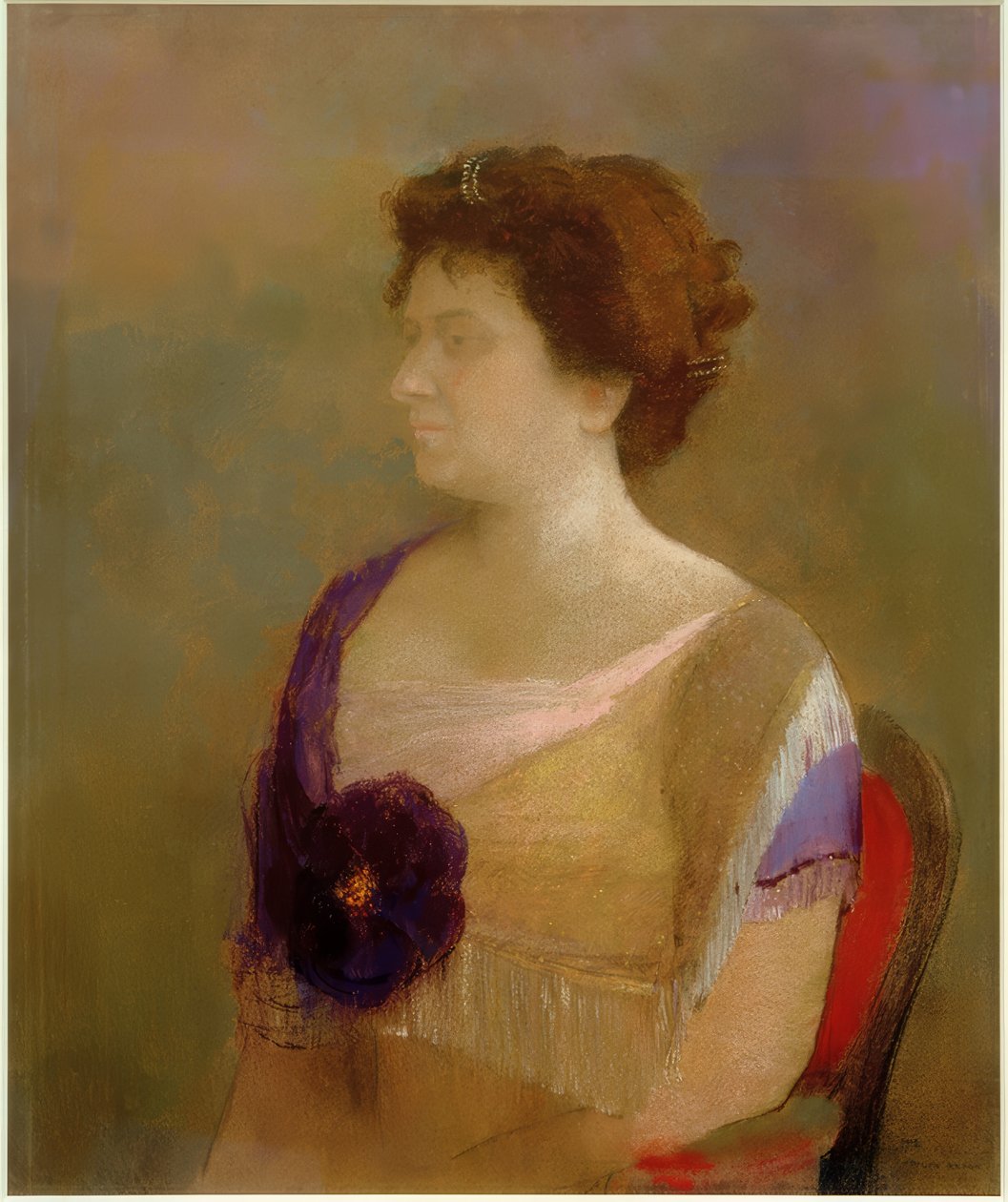 Nő virág a míder alkotó: Odilon Redon