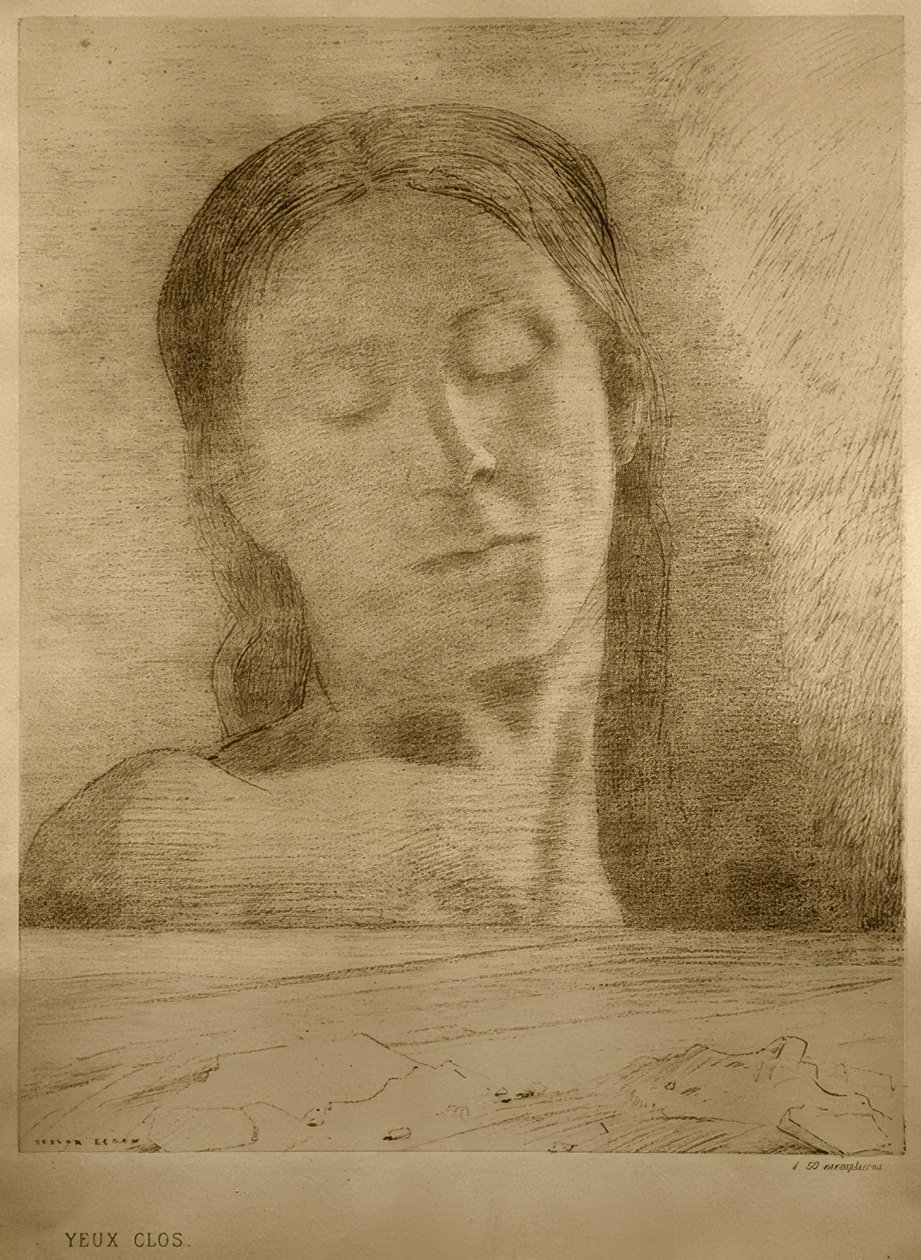 Csukott szemek alkotó: Odilon Redon