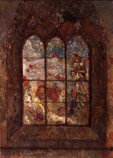 Gótikus jelenés (olaj, vászon) alkotó: Odilon Redon