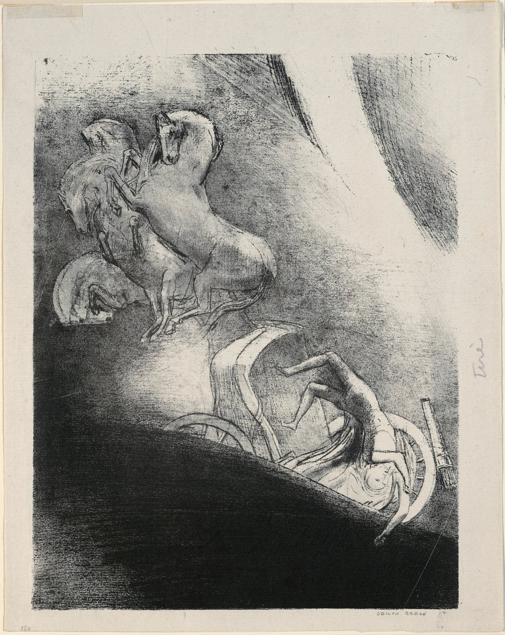 He Falls Head Foremost Into the Abyss, 17/24 alkotó: Odilon Redon