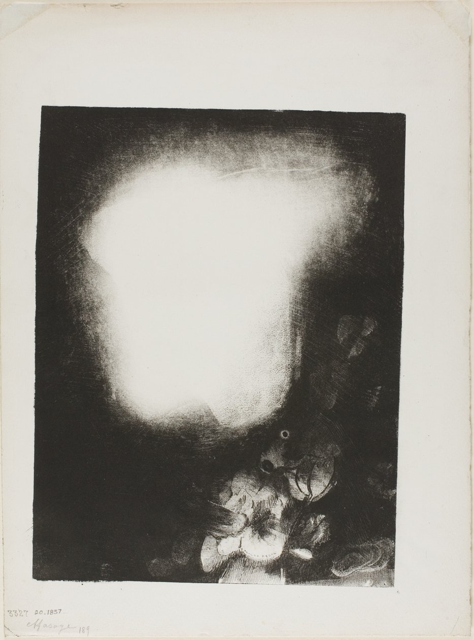 A nő a virágok fűzésével vezetője alkotó: Odilon Redon