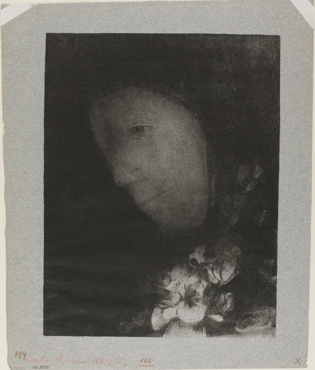 A nő a virágok fűzésével vezetője alkotó: Odilon Redon