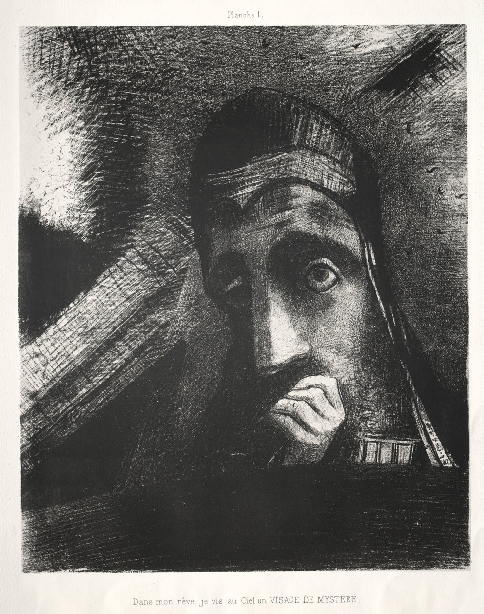 Hódolat Goya előtt: Álmomban titokzatos arcot láttam az égen, 1885. alkotó: Odilon Redon