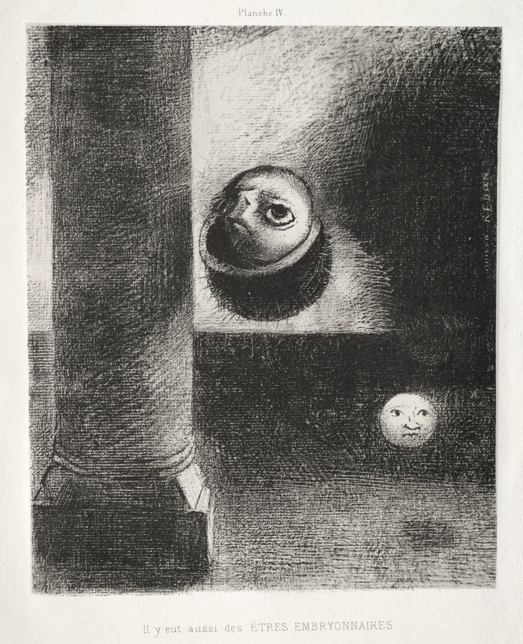 Hódolat Goya előtt: Embrionális lények is voltak, 1885. alkotó: Odilon Redon