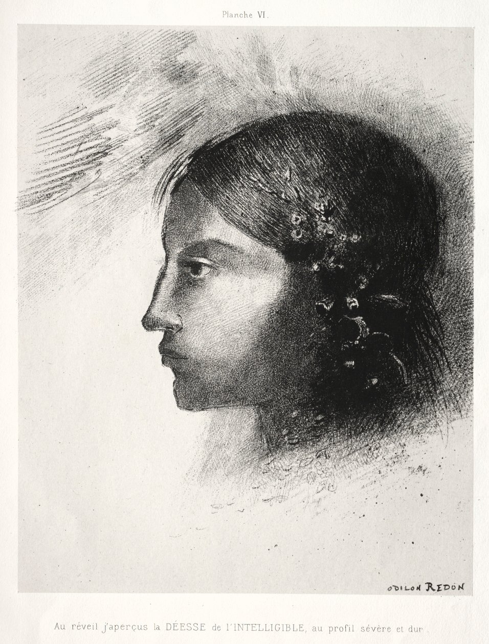 Hódolat Goya előtt: Ébredéskor megláttam az Értelmesség Istennőjét, 1885. alkotó: Odilon Redon