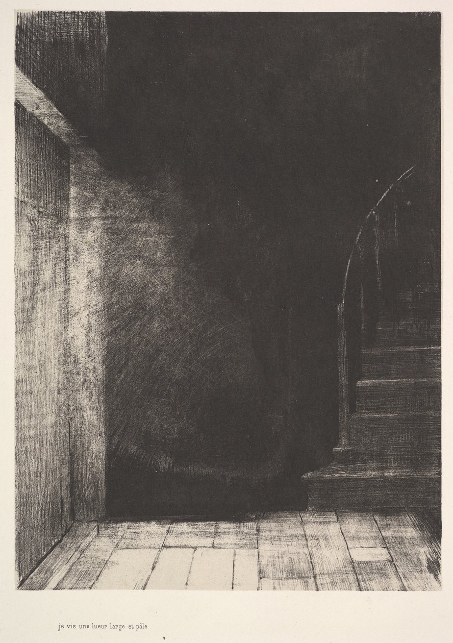 Láttam egy nagy és sápadt fényvillanást, 1896. alkotó: Odilon Redon