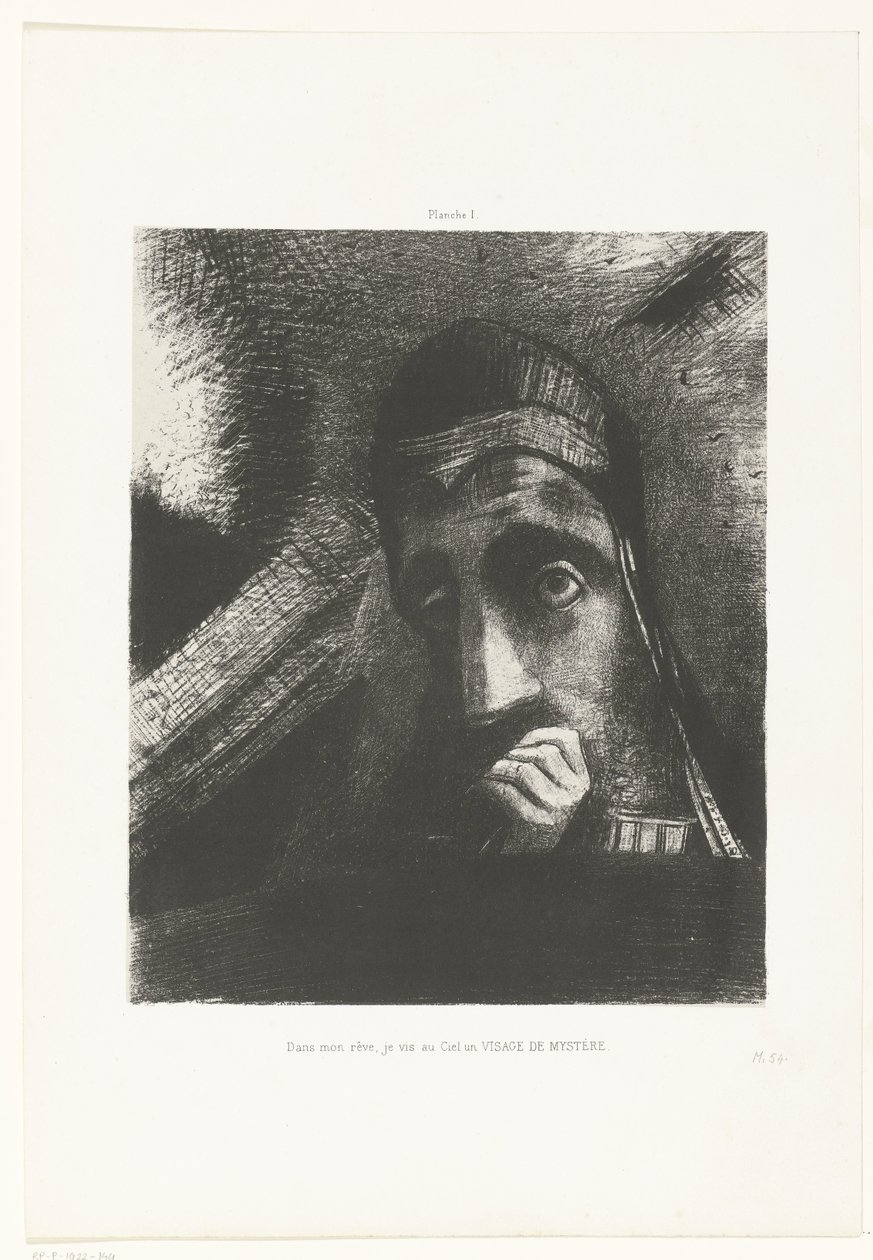 Álmomban egy titokzatos arcot láttam az égen Dans mon rêve, je vis au Ciel un VISAGE DE MYSTÈRE (cím a tárgyon) alkotó: Odilon Redon