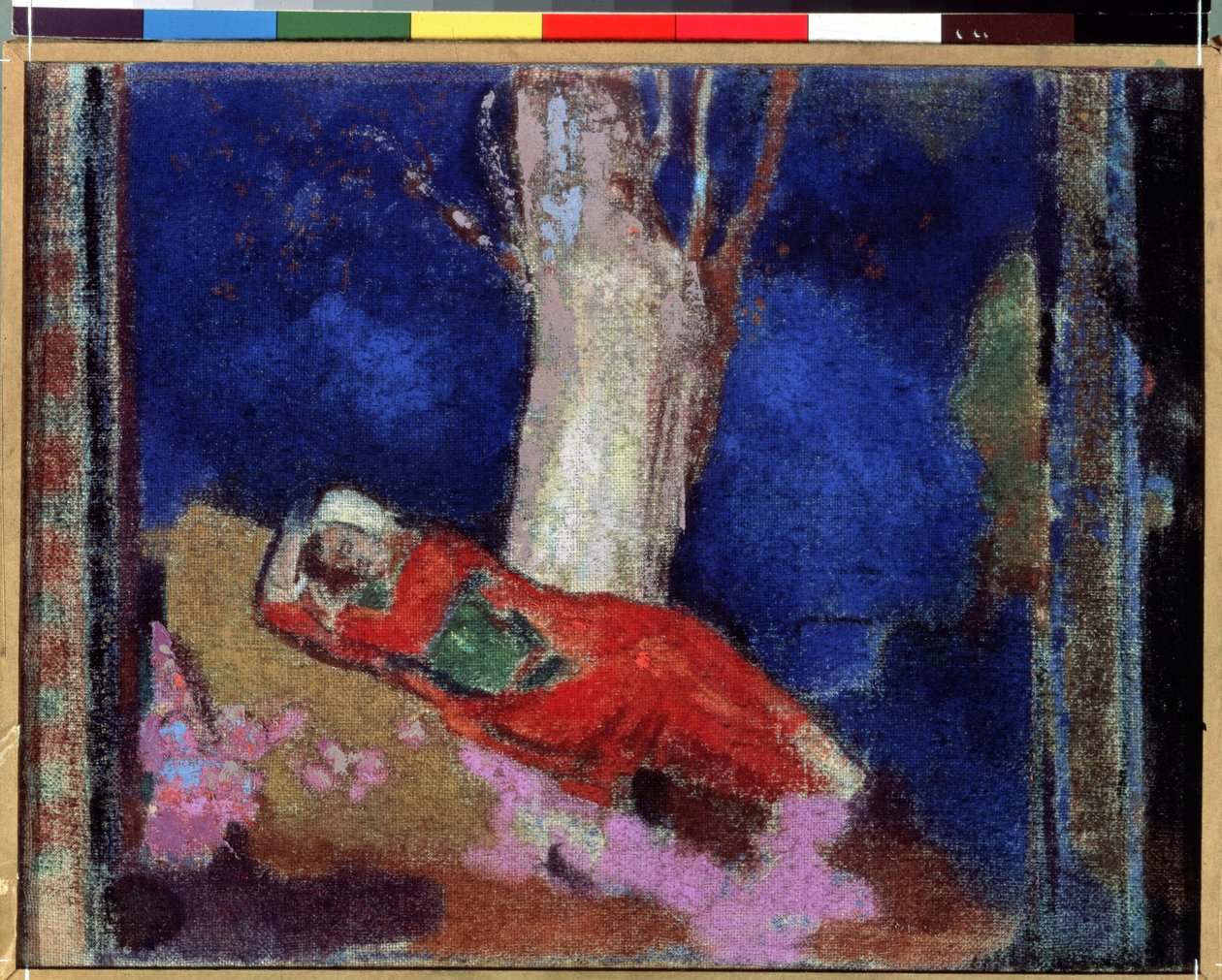 ""Jeune femme etendue sous un arbre"" (A Woman Lying Under The Tree) Peinture d