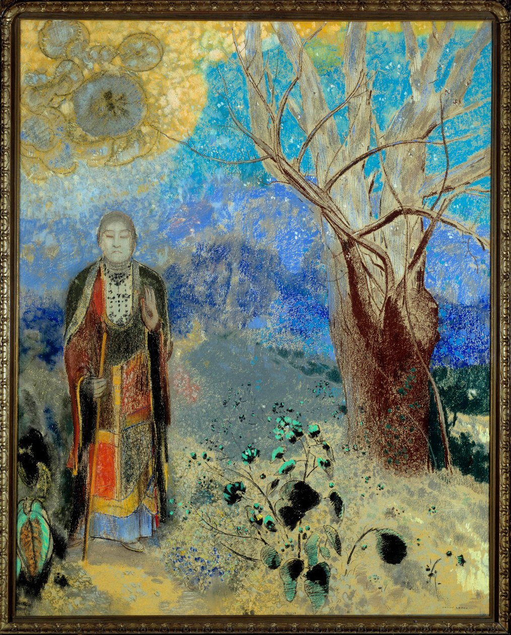 A pasztell Buddha, Odilon Redon (1840-1916) 1906-1907. Nap. 0,9x0,73 m Párizs, Orsay Múzeum alkotó: Odilon Redon