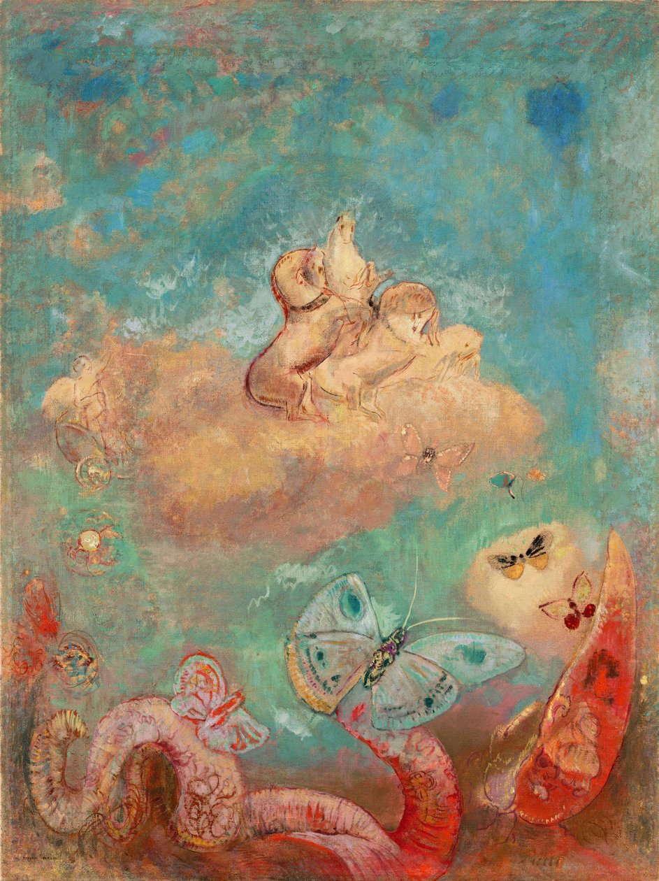 Apollo szekere. Odilon Redon (1840-1916) festménye, olaj, vászon, 1912 körül. Francia művészet, XX. század, szimbolika, nabis. Modern Művészetek Múzeuma, New York (USA). alkotó: Odilon Redon