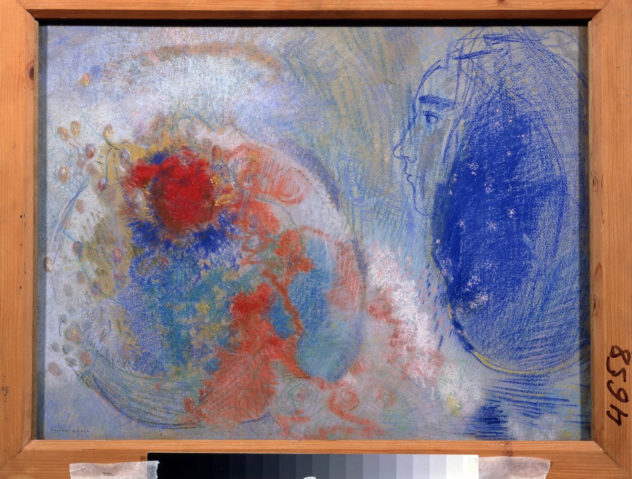 ""Le jour et la nuit" (Éjjel és nappal) Fény és sötétség allegóriája. Odilon Redon (1840-1916) pasztellfestménye. Szimbolizmus. 1908-1911 47x61 cm méretű Puskin Múzeum, Moszkva alkotó: Odilon Redon