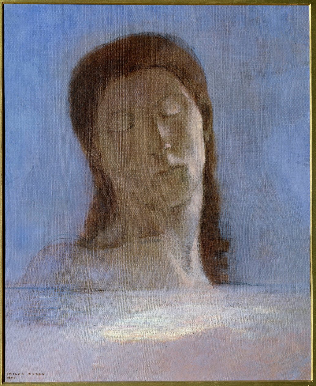 Les yeux clos Odilon Redon (1840-1916) festménye 1890 V. 0,44x0,36 m - Musee d