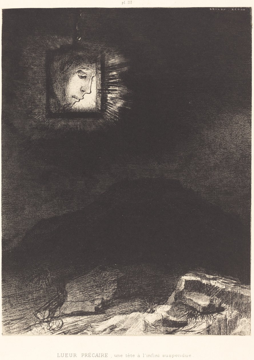 Bizonytalan csillogás, felfüggesztett fej alkotó: Odilon Redon