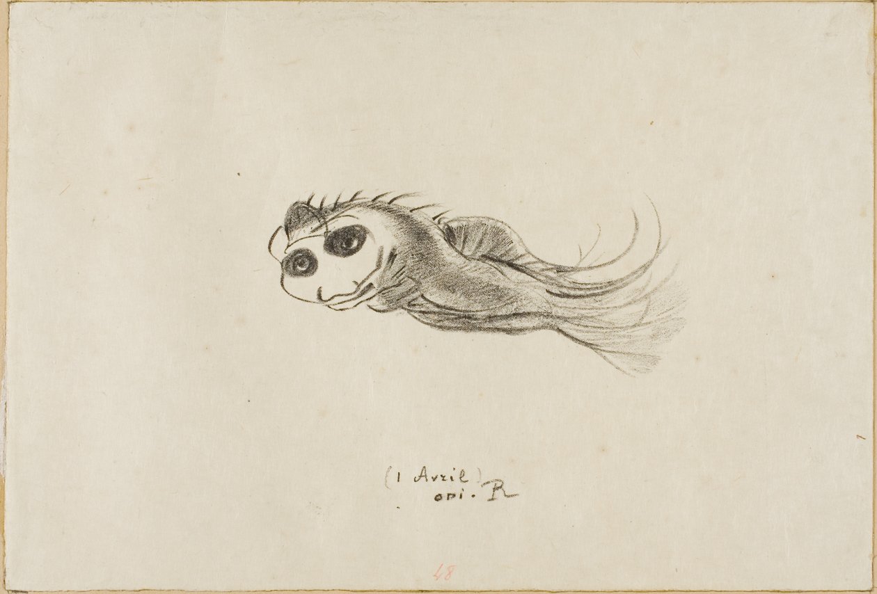 Vacsora menü francia litográfusok számára, 1887. április 1 alkotó: Odilon Redon