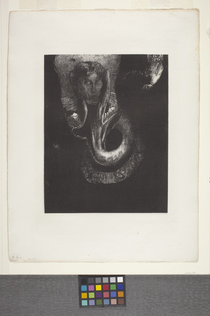 Oannès: "Én, a káosz első tudata..." (litográfia kínos rátétpapíron) alkotó: Odilon Redon