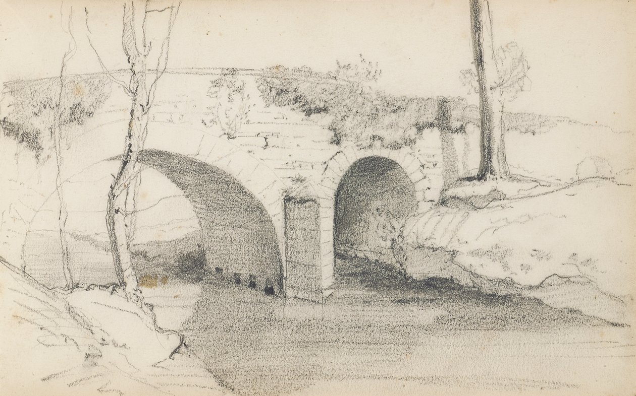 Oldal egy vázlatfüzetből, „Baszkföld” alkotó: Odilon Redon