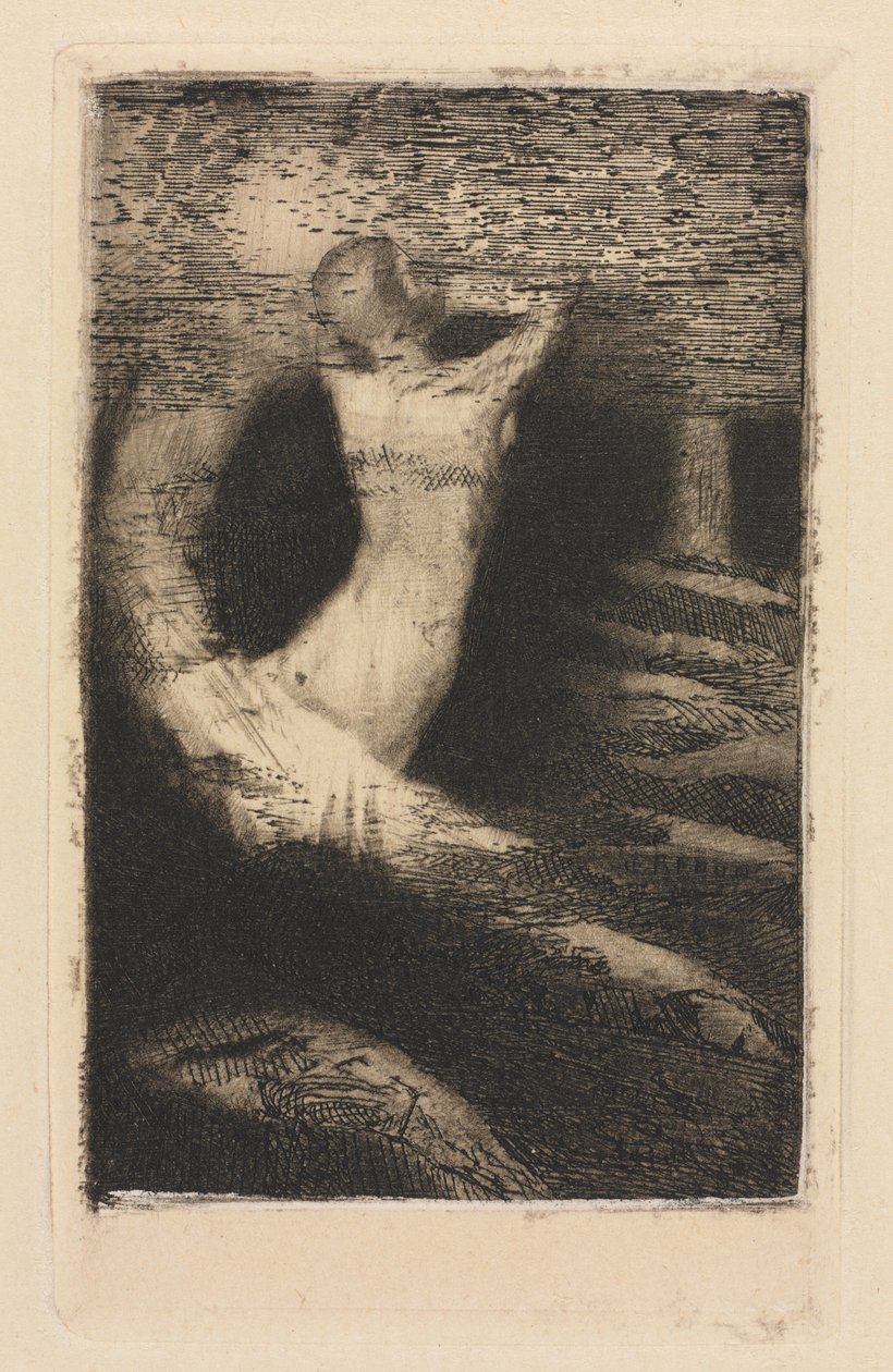 Egy lélek átjárása, 1891, nyomtatva 1920. alkotó: Odilon Redon