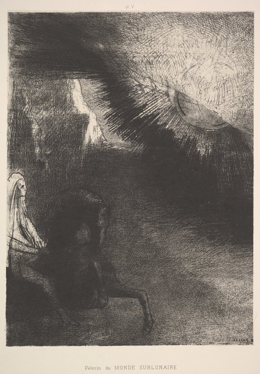 Zarándok a Hold alatti világból, 1891. alkotó: Odilon Redon