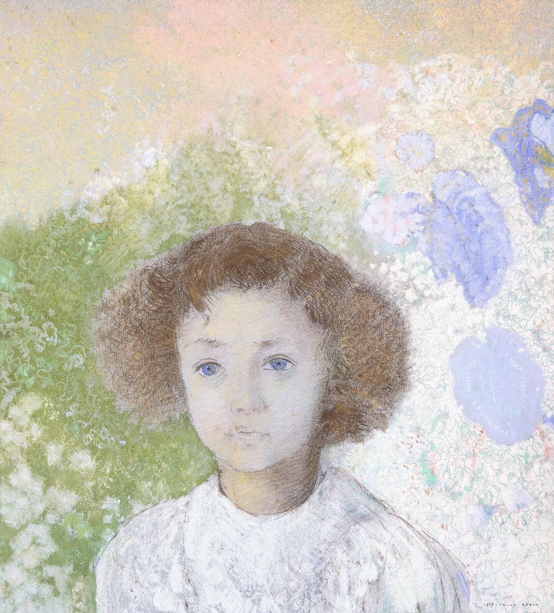 Genevieve de Gonet gyermekkori portréja, 1907 alkotó: Odilon Redon