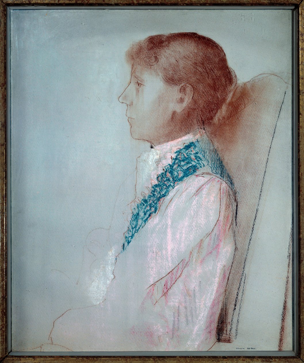 Madame Odilon Redon (1853-1923) portréja „Odilon Redon (1840-1916) pasztellfestménye 1905 V. 0,44x0,55 m Párizs, Orsay Múzeum alkotó: Odilon Redon