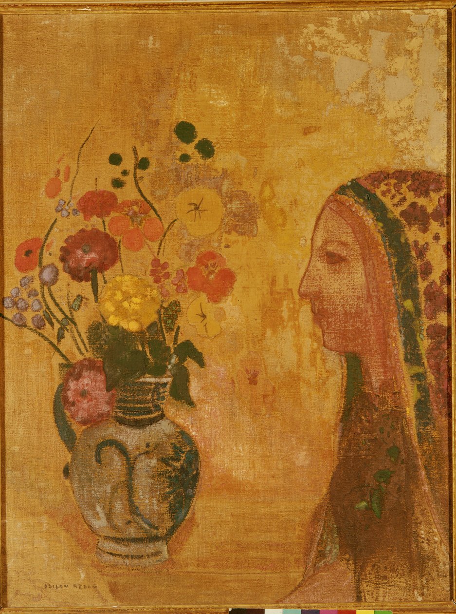Egy nő profilja alkotó: Odilon Redon