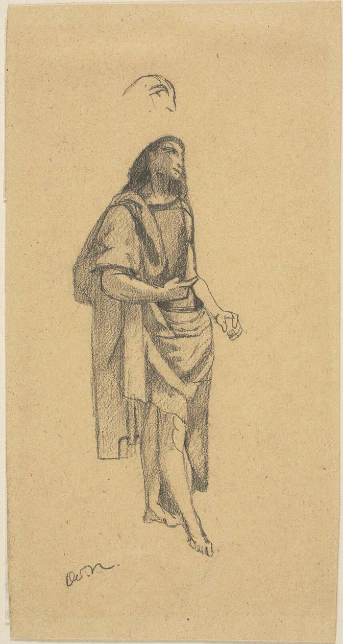 Keresztelő Szent János, fejvázlattal alkotó: Odilon Redon
