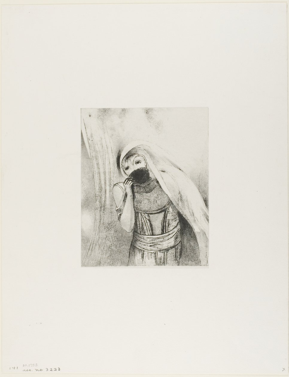 Szivacsot húz a kebléből, tökéletesen fekete, és csókkal borítja, 8/24. alkotó: Odilon Redon