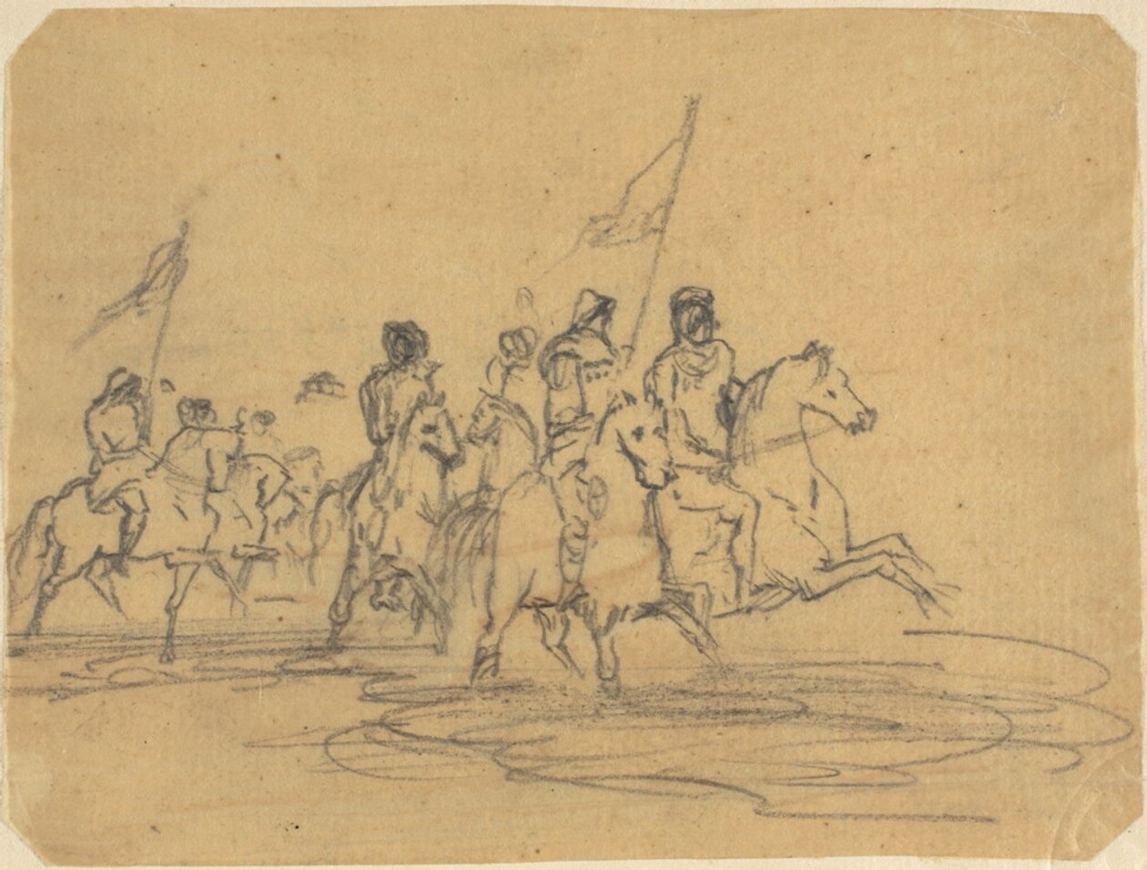 Redon első metszetének vázlata, A Ford (M. 2) alkotó: Odilon Redon