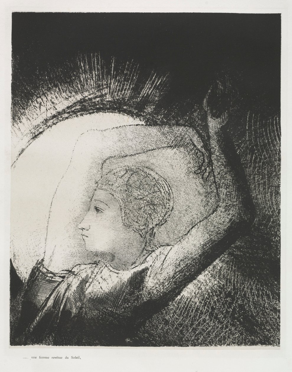 Szent János apokalipszise: Napba öltözött nő, 1899. alkotó: Odilon Redon