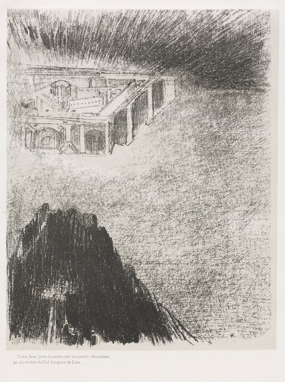 Szent János Apokalipszise: És én, János, láttam a szent várost, Új Jeruzsálem, 1899. alkotó: Odilon Redon