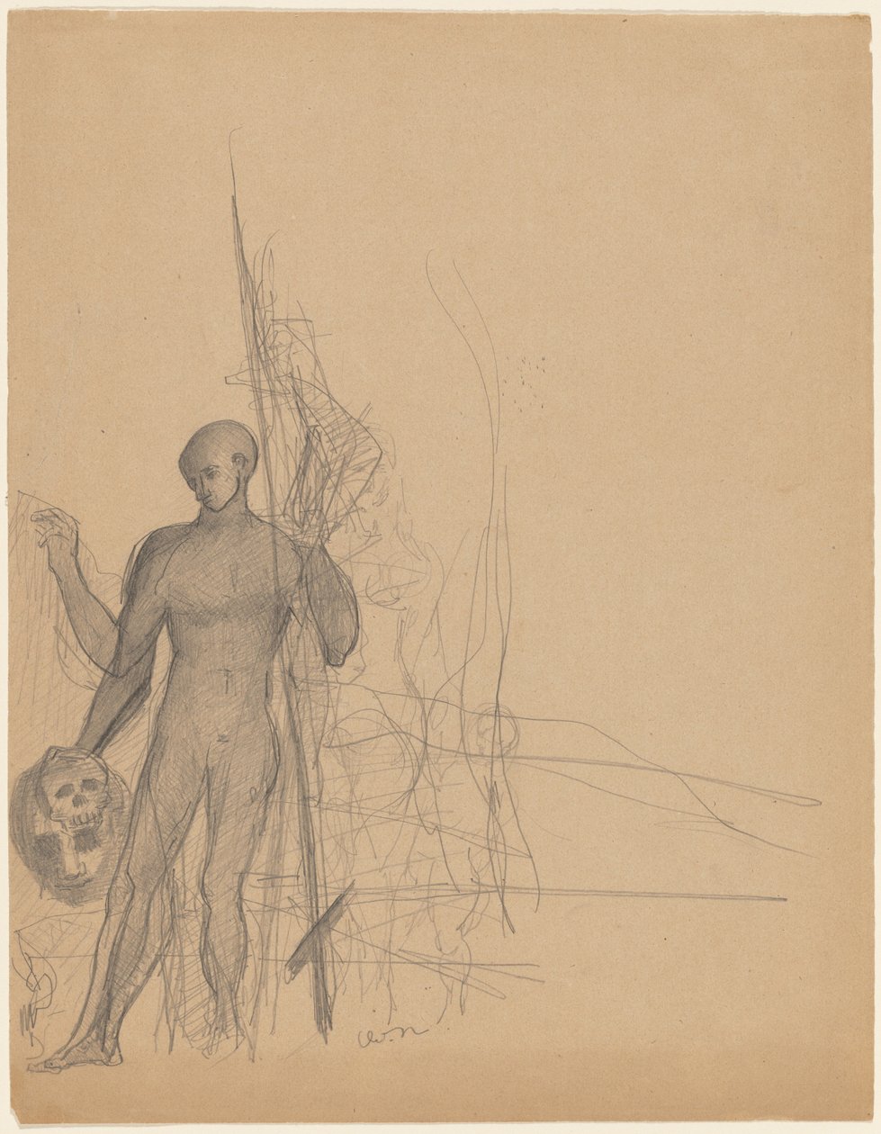 A fejvadász és családja alkotó: Odilon Redon