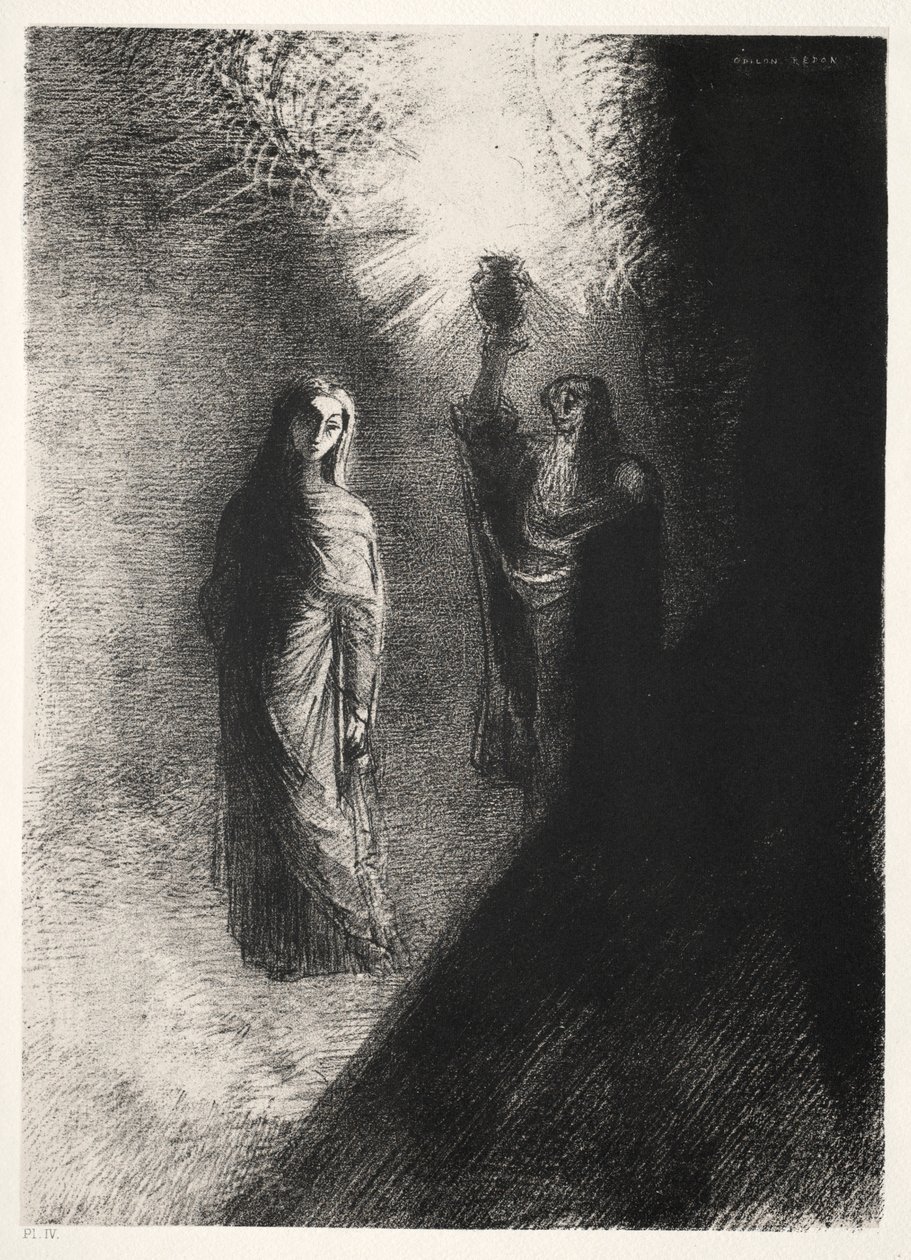 Szent Antal megkísértése Első sorozat: Felemeli a bronzurnát, 1888. alkotó: Odilon Redon