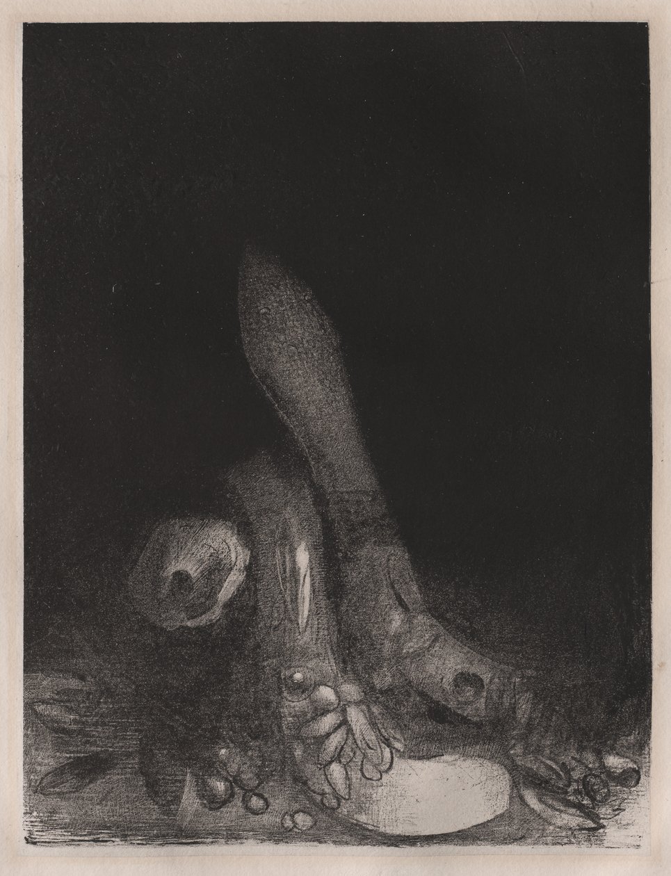 Szent Antal megkísértése: Lehullanak a virágok, és megjelenik egy piton feje, 1896. alkotó: Odilon Redon