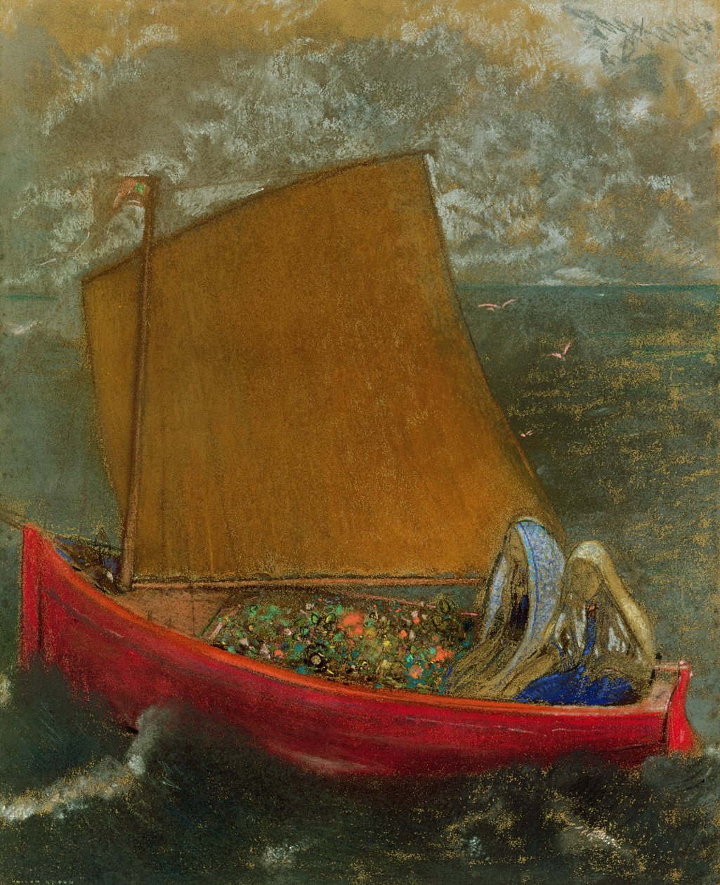 A sárga vitorla, 1905 körül (pasztell, papíron) alkotó: Odilon Redon