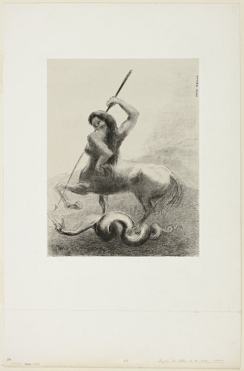 Voltak küzdelmek és hiábavaló győzelmek, 6/8. lemez a "Les Origines"-től alkotó: Odilon Redon