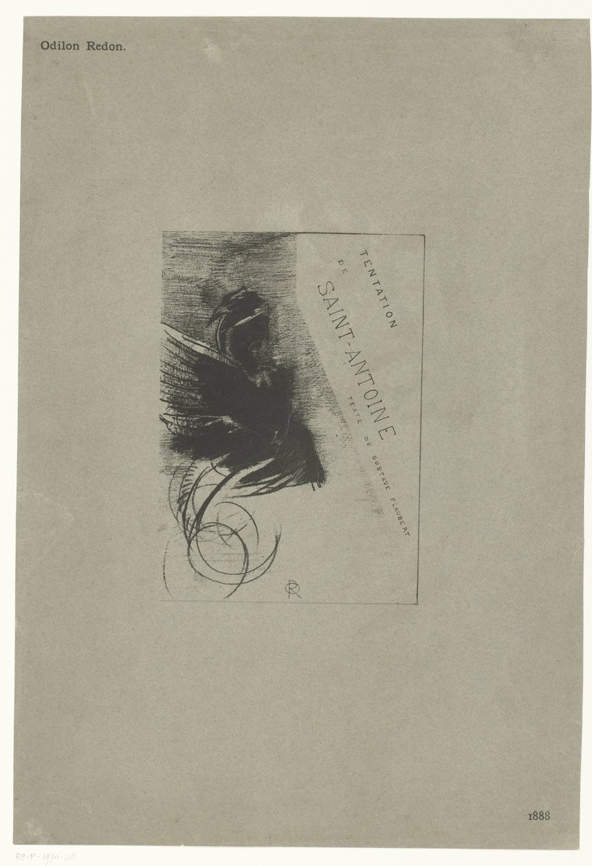 Egy sorozat címlapja Szent Antal kísértésével Tentation de Saint-Antione texte de Gustave Flaubert (sorozat címe az objektumon) Szent Antal megkísértése (sorozat címe) alkotó: Odilon Redon