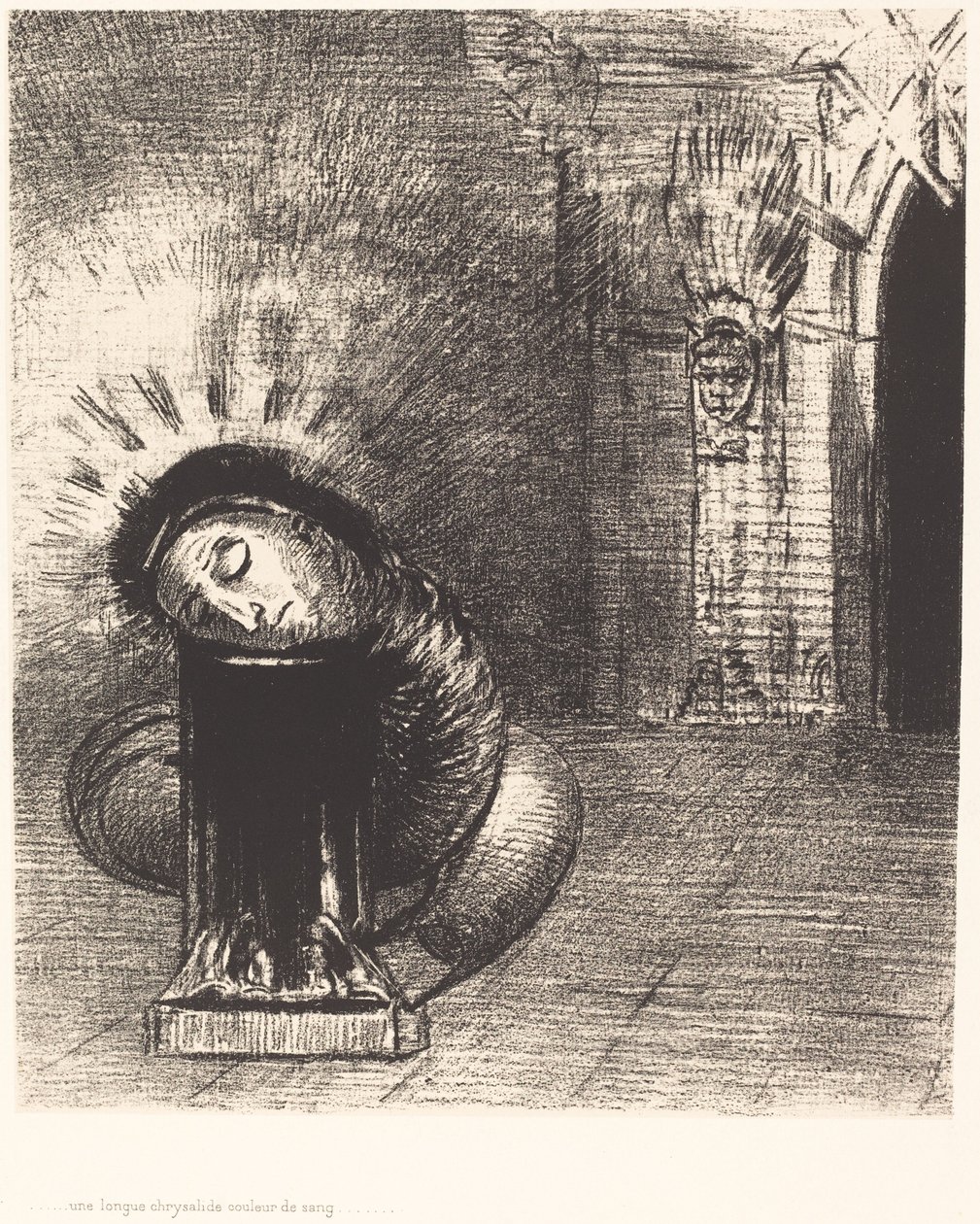 Egy hosszú krizális, a vér színe alkotó: Odilon Redon