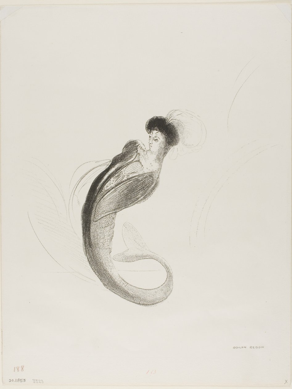 Névtelen próba litográfia alkotó: Odilon Redon