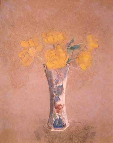 Virágváza (pasztell, papíron) alkotó: Odilon Redon