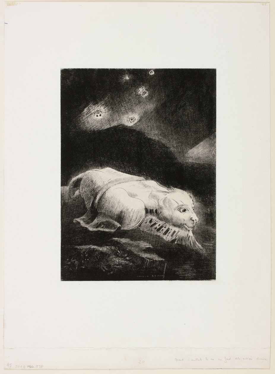 Amikor az élet ébredt a homályos anyagok mélyén, 1/8. tábla a "Les Origines"-ből alkotó: Odilon Redon