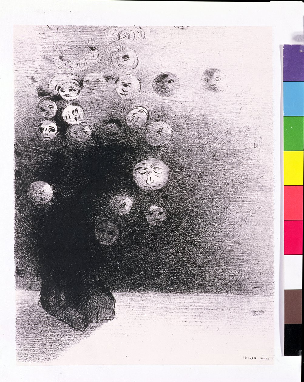 „Miért ne létezne láthatatlan világ...” 6. tábla Edmond Picard „Le Jure” című művéből, 1887 alkotó: Odilon Redon