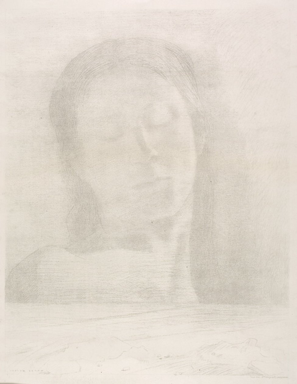 Szemek csukva alkotó: Odilon Redon