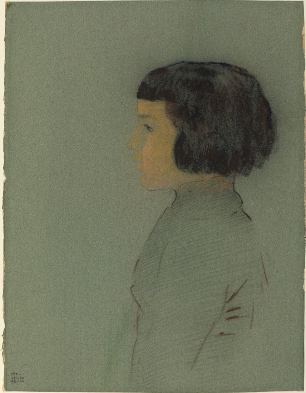 Fiatal nő a profilban alkotó: Odilon Redon