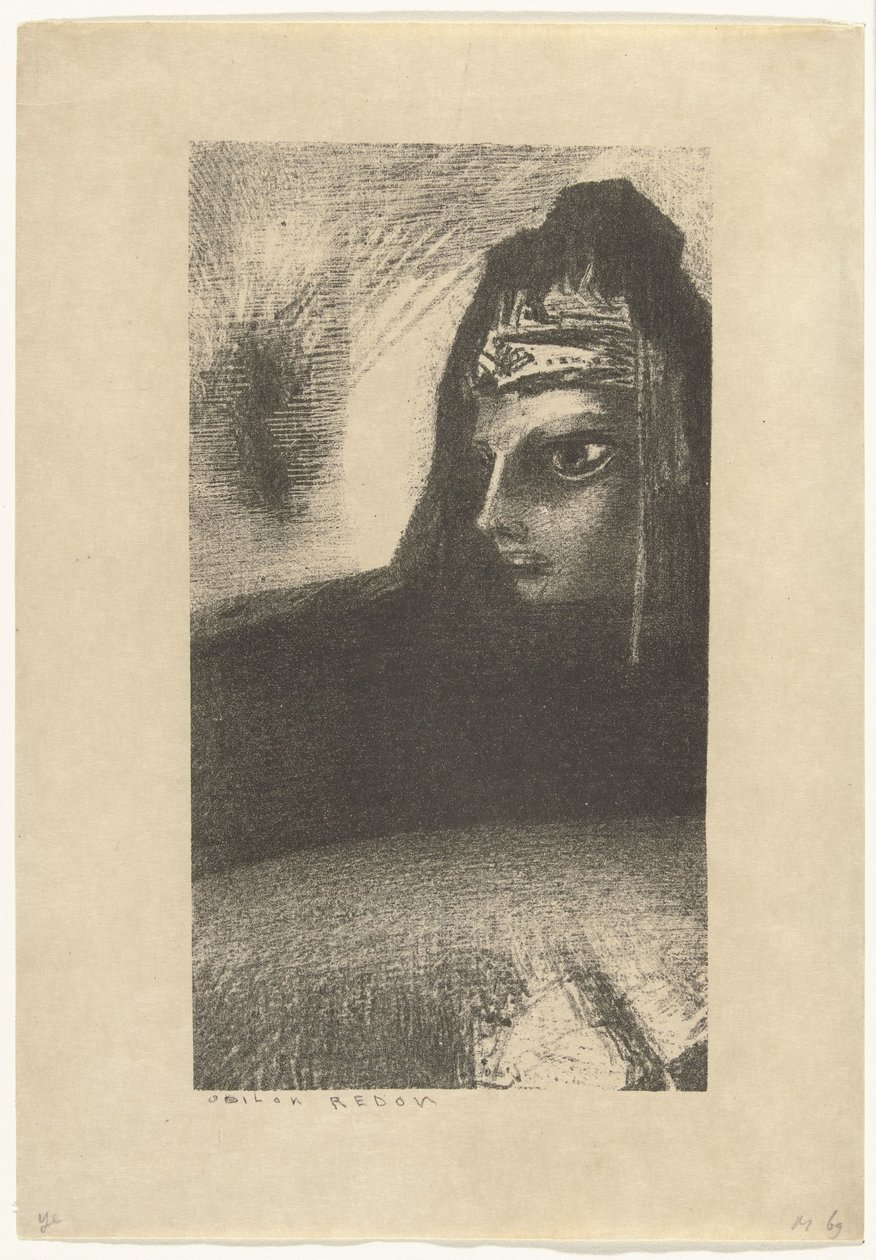 Zwarte Sfinx fekete koronát alkotó: Odilon Redon